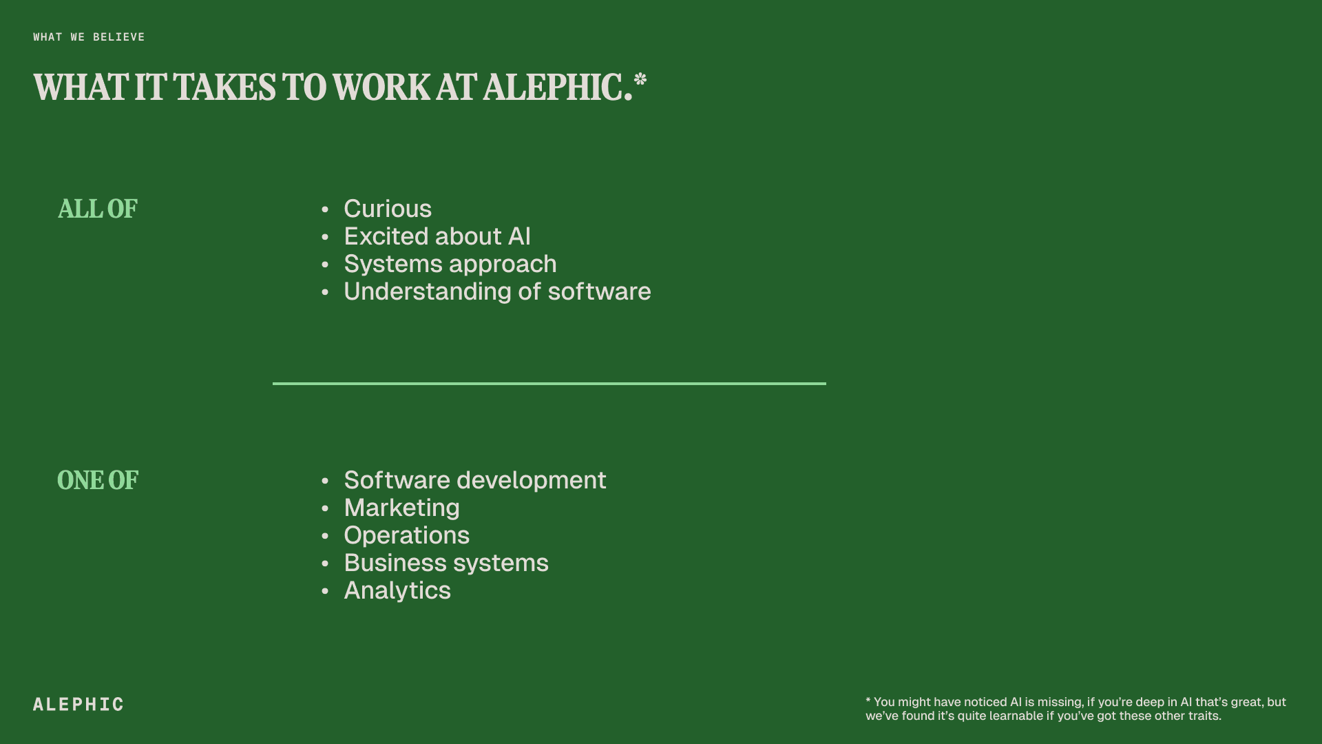 Alephic Talent Framework