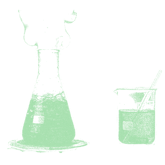 A beaker — experimentation, the high-variance end